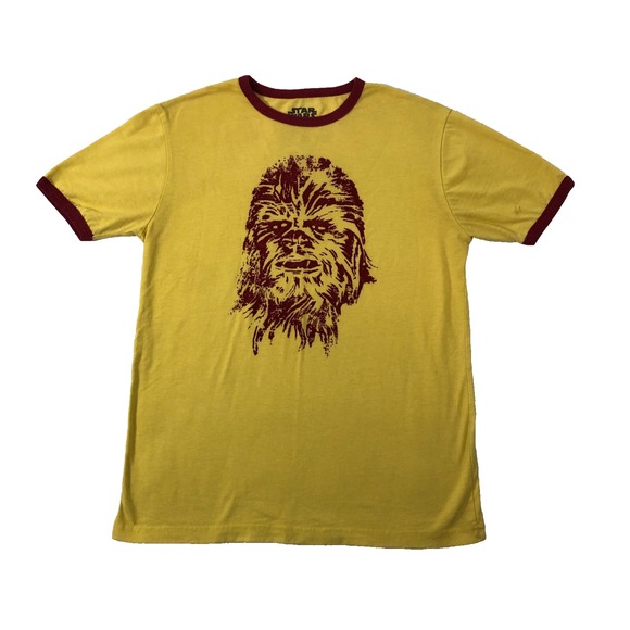 Star Wars Other - Star Wars Shirt Men's‎ Small Yellow Red Chewbacca Short Sleeve